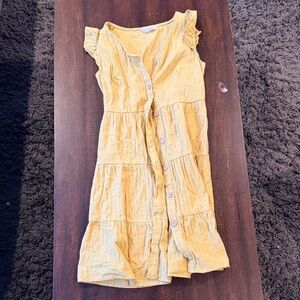 PatPat Yellow Button-Down Midi Dress